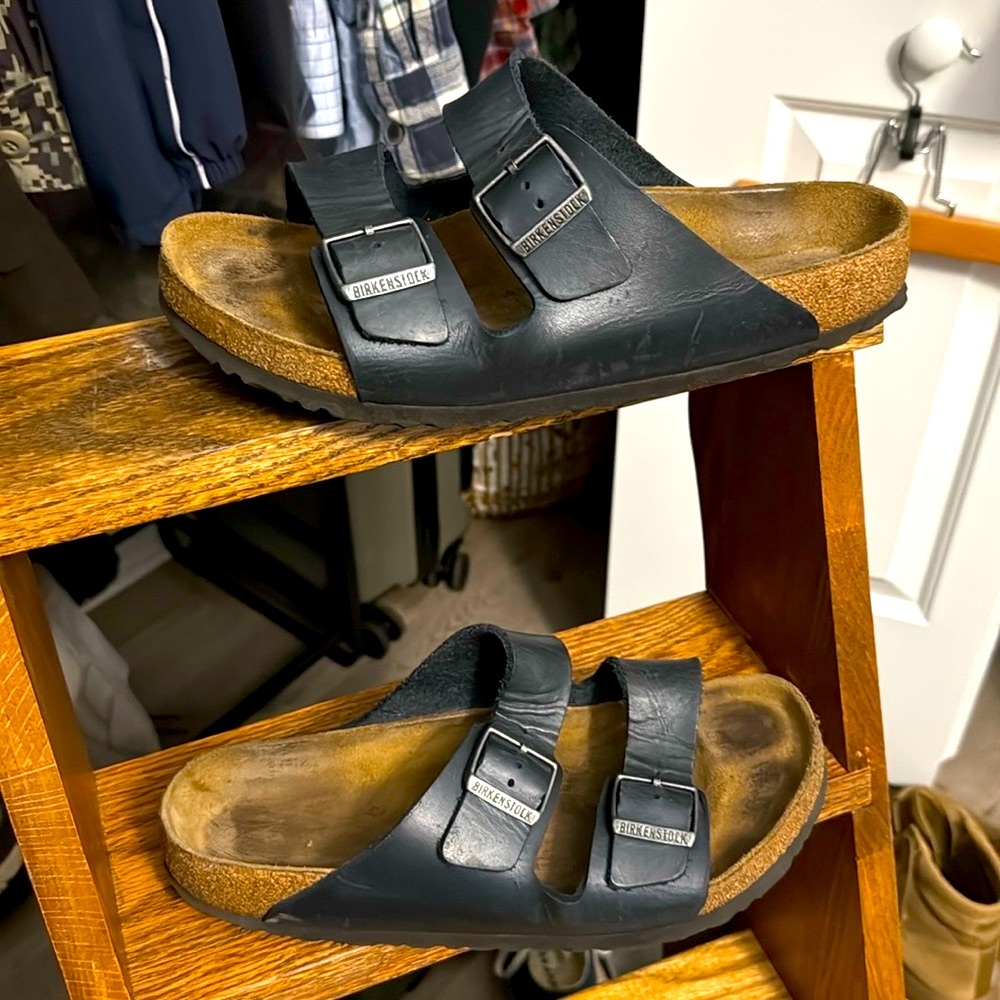 Birkenstock Arizona - Navy Blue Leather